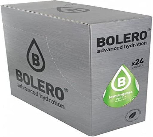 Bolero Bebida Instantánea Sabor Hierba Limón, Caja de 24x9g. Un refresco en polvo bajo en calorías y sin azúcar con Stevia, ideal para una hidratación óptima con un toque cítrico y herbal. Bolero - frontal