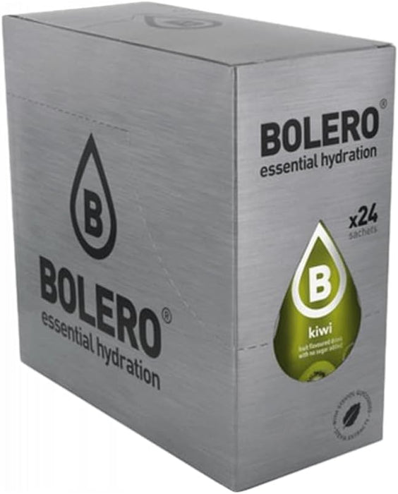 Bolero Bebida Instantánea Sabor Kiwi, Caja de 24x9g. Un refresco en polvo sin azúcar, sin aspartamo y con Stevia para una hidratación saludable, baja en calorías y llena de sabor. Bolero - presentacion