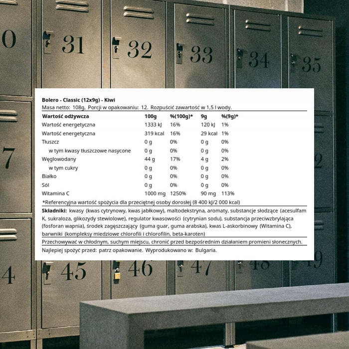 Bolero Bebida Instantánea Sabor Kiwi, Pack de 12x9g. Un refresco en polvo bajo en calorías y sin azúcar con Stevia, ideal para la hidratación diaria o durante el deporte. Bolero - zoom