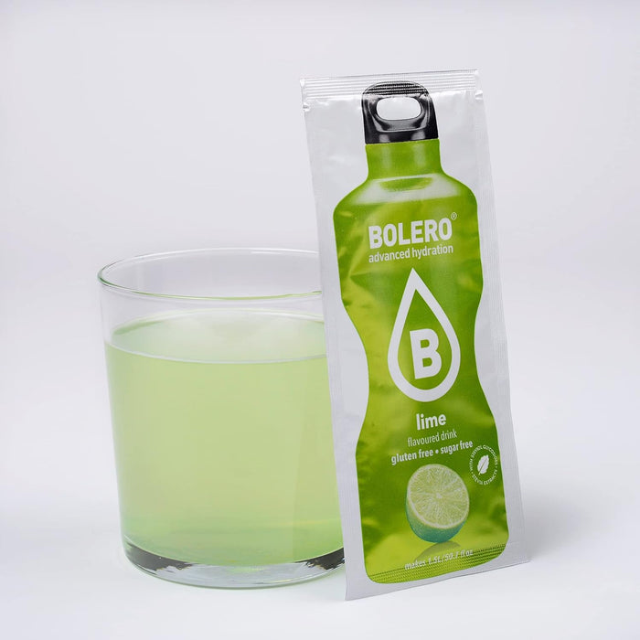 Bolero Bebida Instantánea Sabor Lima, Caja de 24x9g. Un refresco en polvo bajo en calorías y sin azúcar con Stevia, ideal para la hidratación diaria o durante el deporte. Bolero - ingredientes