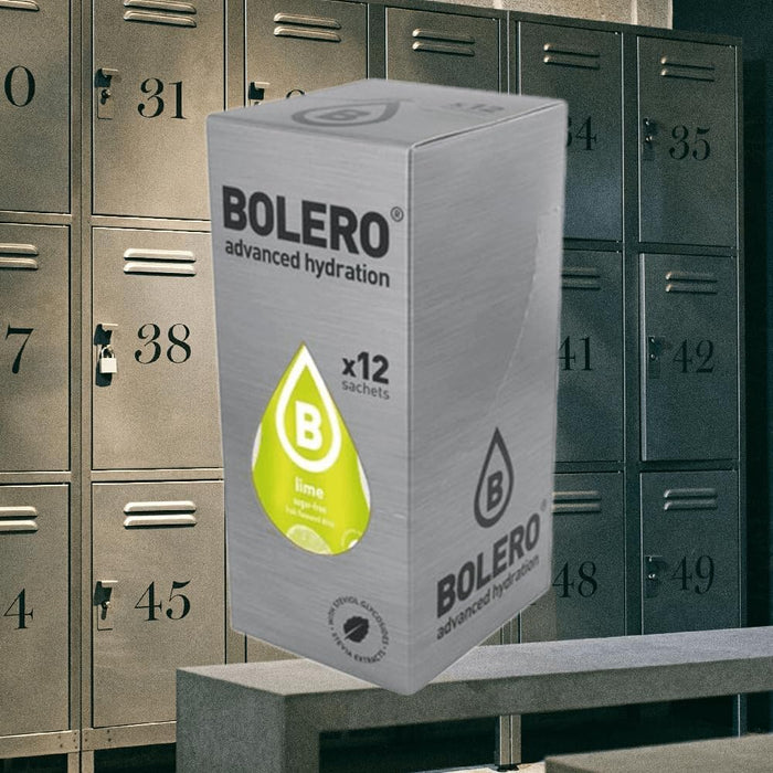 Bolero Bebida Instantánea Sabor Lima, Pack de 12x9g. Un refresco en polvo sin azúcar, bajo en calorías y con Stevia para una hidratación óptima y llena de sabor. Bolero - zoom