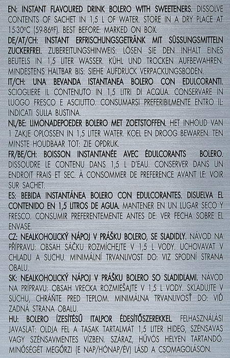 Bolero Bebida Instantánea Sabor Limón, Pack de 12x9g. Un refresco en polvo sin azúcar con Stevia y Vitamina C para disfrutar de una hidratación cítrica, saludable y deliciosa. Bolero - uso