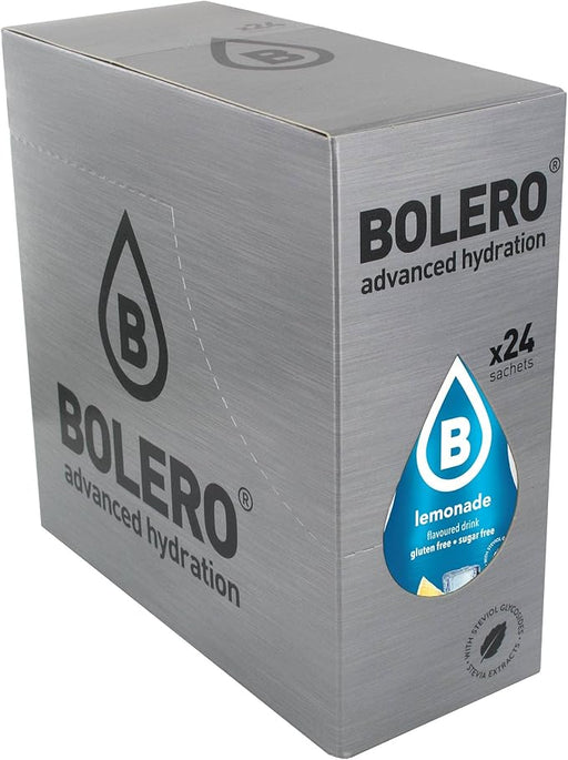 Bolero Bebida Instantánea Sabor Limonada, Caja de 24x9g. Preparado en polvo sin azúcar con Stevia y Vitamina C para una hidratación saludable, baja en calorías y llena de sabor. Bolero - frontal