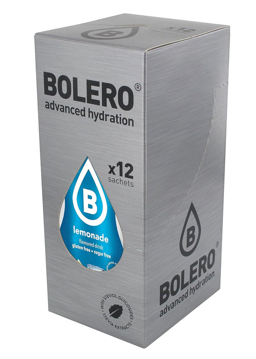 Bolero Bebida Instantánea Sabor Limonada, Pack de 12x9g. Un refresco en polvo bajo en calorías y sin azúcar con Stevia, ideal para la hidratación diaria o deportiva. Bolero - pack