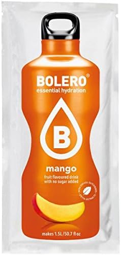 Bolero Bebida Instantánea Sabor Mango, Caja de 24x9g. Preparado en polvo sin azúcar con Stevia y Vitamina C para una hidratación tropical, deliciosa y baja en calorías. Bolero - extra