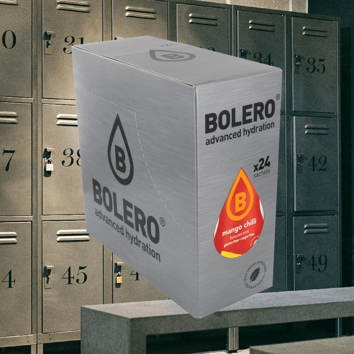Bolero Bebida Instantánea Sabor Mango y Chile, Pack de 24x9g. Un refresco en polvo sin azúcar, bajo en calorías y con Stevia para una hidratación atrevida y llena de sabor. Bolero - ingredientes