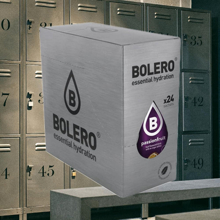 Bolero Bebida Instantánea Sabor Maracuyá, Caja de 24x9g. Preparado en polvo sin azúcar, con Stevia y Vitamina C para una hidratación tropical, saludable y baja en calorías. Bolero - extra
