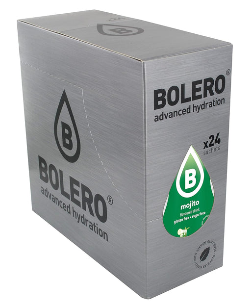 Bolero Bebida Instantánea Sabor Mojito, Caja de 24x9g. Un refresco en polvo sin azúcar, bajo en calorías y con Stevia para una hidratación saludable con un delicioso sabor a cóctel. Bolero - pack