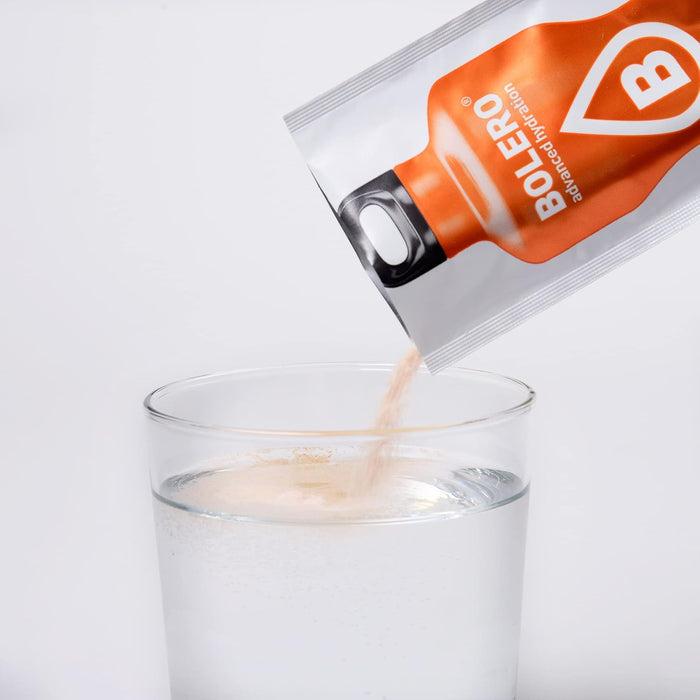 Bolero Bebida Instantánea Sabor Naranja, Caja de 24x9g. Preparado en polvo sin azúcar con Stevia y Vitamina C para una hidratación deliciosa, saludable y baja en calorías. Bolero - presentacion