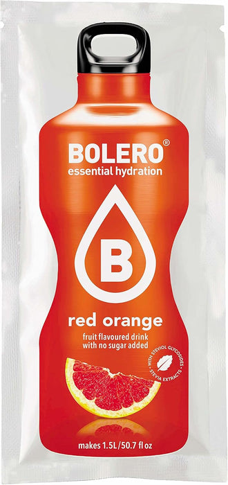 Bolero Bebida Instantánea Sabor Naranja Roja, Caja de 24x9g. Preparado en polvo sin azúcar, cero carbohidratos y con Stevia para una hidratación saludable y llena de sabor. Bolero - pack
