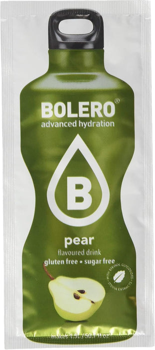 Bolero Bebida Instantánea Sabor Pera, Caja de 24x9g. Refresco en polvo saludable sin azúcar, endulzado con Stevia y apto para diabéticos. Ideal para hidratación familiar y deportiva. Bolero - ingredientes