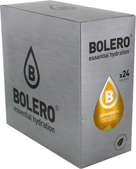 Bolero Bebida Instantánea Sabor Piña, Caja de 24x9g. Preparado en polvo sin azúcar, con Stevia y Vitamina C para una hidratación tropical, deliciosa y baja en calorías. Bolero - zoom