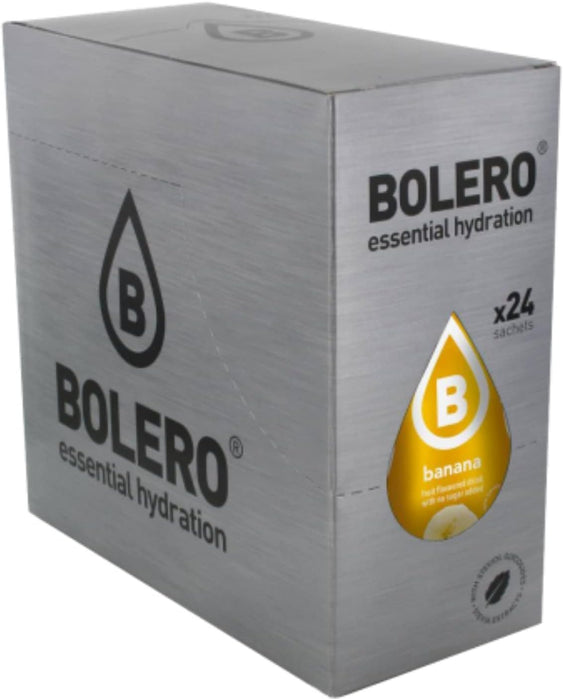 Bolero Bebida Instantánea Sabor Plátano, Caja de 24x9g. Preparado en polvo sin azúcar con Stevia y Vitamina C, un refresco saludable y bajo en calorías para una hidratación total. Bolero - pack