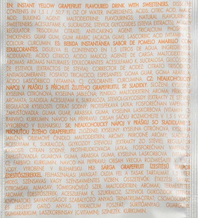 Bolero Bebida Instantánea Sabor Pomelo Amarillo, Caja de 24x9g. Un refresco en polvo sin azúcar, bajo en calorías y con Stevia para una hidratación saludable y llena de sabor. Bolero - uso