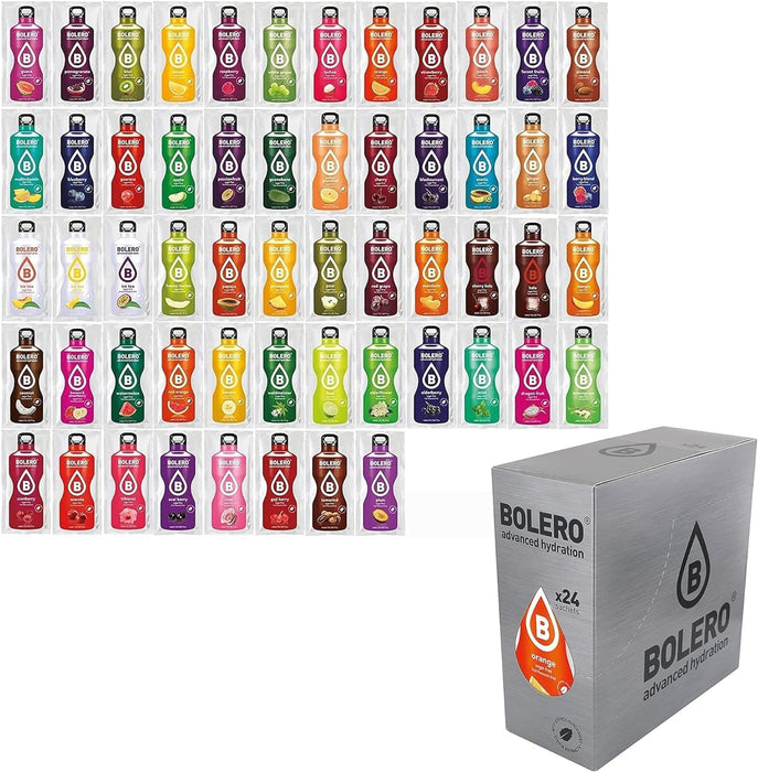 Bolero Bebida Instantánea Sabor Pomelo Amarillo, Pack de 12x9g. Un refresco en polvo sin azúcar, bajo en calorías y con Stevia para una hidratación saludable y llena de sabor. Bolero - detalle