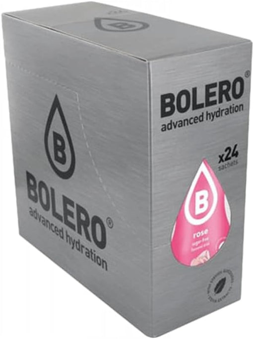 Bolero Bebida Instantánea Sabor Rosa, Caja de 24x9g. Un refresco en polvo sin azúcar, bajo en calorías y con Stevia para una hidratación óptima con un delicado toque floral. Bolero - frontal
