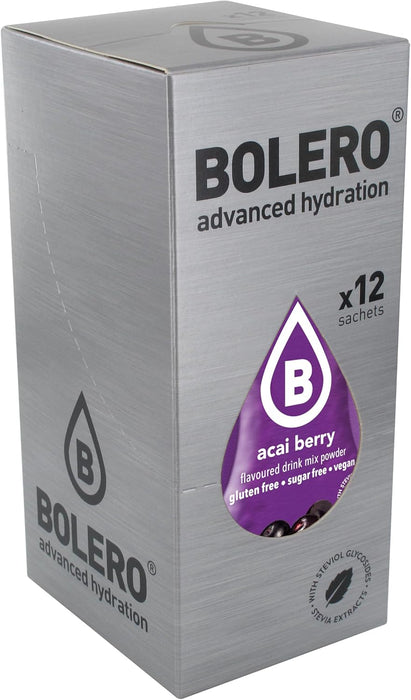 Bolero Bebida Instantánea Sabor Rosa, Pack de 12x9g. Un refresco en polvo bajo en calorías y sin azúcar con Stevia, ideal para la hidratación diaria o durante el deporte. Bolero - uso