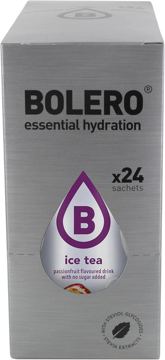 Bolero Bebida Instantánea Sabor Té con Maracuyá, Pack de 24 sobres de 8g. Refresco saludable sin azúcar, bajo en calorías y carbohidratos, enriquecido con Vitamina C y Stevia. Bolero - detalle
