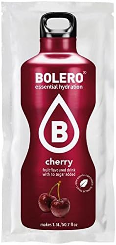 Bolero Bebida Instantánea Sin Azúcar, Sabor Cereza, Pack de 24x9g. Un refresco en polvo bajo en calorías y carbohidratos, con Stevia y Vitamina C. Bolero - ingredientes