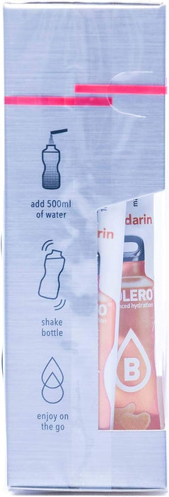 Bolero Bebida Instantánea Sin Azúcar, Sabor Mandarina, Pack de 24x9g. Un refresco en polvo bajo en calorías y carbohidratos, con Stevia y Vitamina C. Bolero - lateral