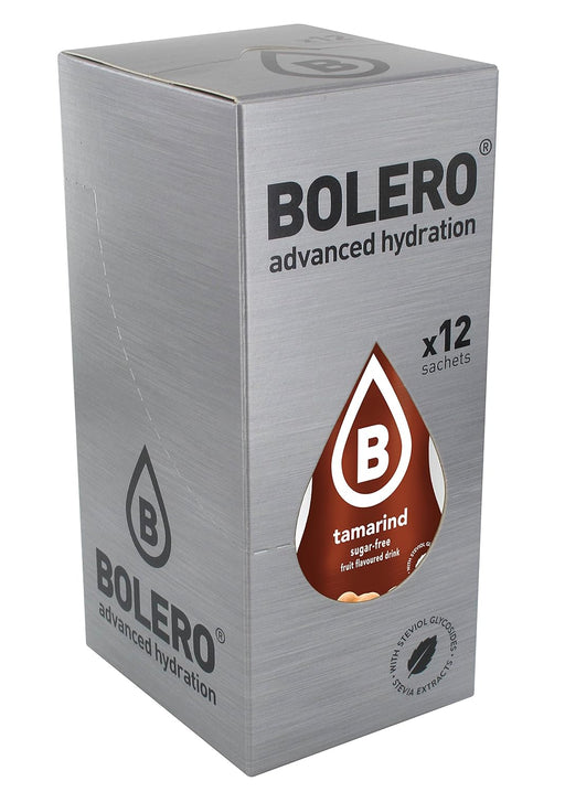 Bolero Bebida Instantánea Sin Azúcar, Sabor Tamarindo, Pack de 24x9g. Un refresco en polvo bajo en calorías y carbohidratos, con Stevia y Vitamina C. Bolero - pack