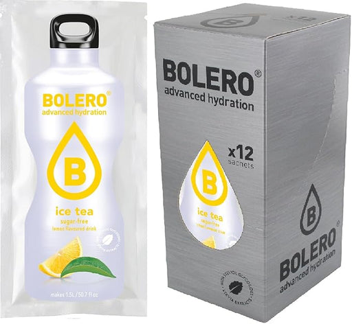 Bolero Bebida Instantánea Té Helado Limón, Caja de 24x8g. Refresco en polvo sin azúcar con Stevia y Vitamina C, ideal para diabéticos y dietas bajas en calorías. Bolero - frontal