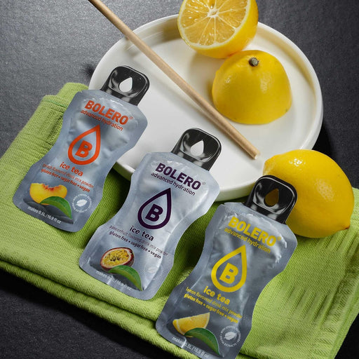 Bolero Bebida Instantánea Té Helado Limón, Caja de 24x8g. Refresco en polvo sin azúcar con Stevia y Vitamina C, ideal para diabéticos y dietas bajas en calorías. Bolero - pack