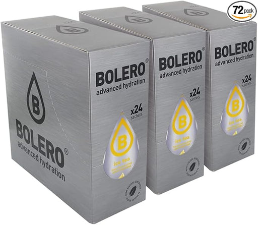 Bolero Bebida Instantánea Té Helado Limón, Mega Pack de 72x8g. Preparado en polvo sin azúcar con Stevia y Vitaminas para una hidratación deliciosa y saludable. Bolero - frontal