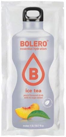 Bolero Bebida Instantánea Té Helado Melocotón, Mega Pack de 72x9g. Un refresco en polvo sin azúcar, bajo en calorías y con Stevia para una hidratación óptima y llena de sabor. Bolero - frontal