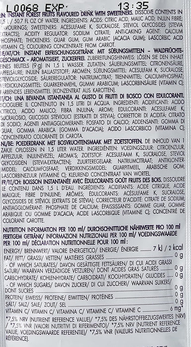 Bolero Bebida Sabor Frutas del Bosque, Caja de 24x9g. Preparado en polvo para bebida instantánea, sin azúcar, con Stevia y enriquecido con Vitamina C. Bolero - uso