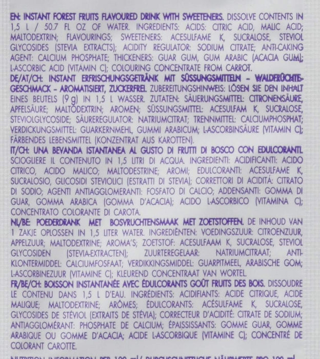 Bolero Bebida Sabor Frutas del Bosque, Caja de 24x9g. Preparado en polvo para bebida instantánea, sin azúcar, con Stevia y enriquecido con Vitamina C. Bolero - zoom