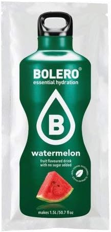 Bolero Bebida Sabor Sandía, Mega Pack de 96 sobres de 9g. Preparado instantáneo sin azúcar, con Stevia y Vitamina C para una hidratación refrescante y duradera. Bolero - frontal
