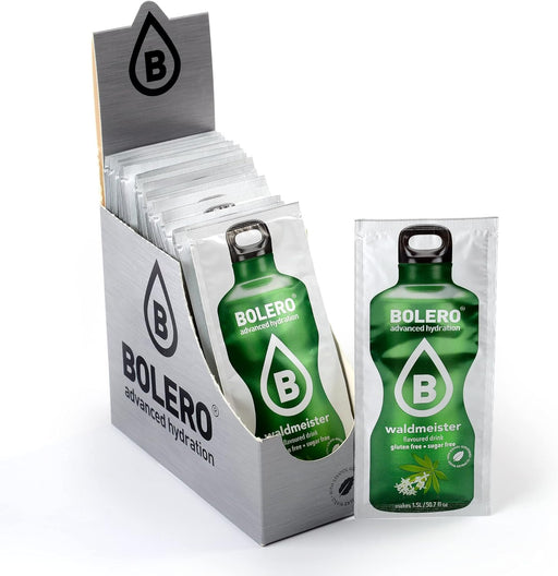 Bolero Bebida sin Azúcar sabor Aspérula, pack de 24 sobres de 9g. Refresco instantáneo bajo en calorías y carbohidratos, endulzado con Stevia y con Vitamina C añadida. Bolero - pack