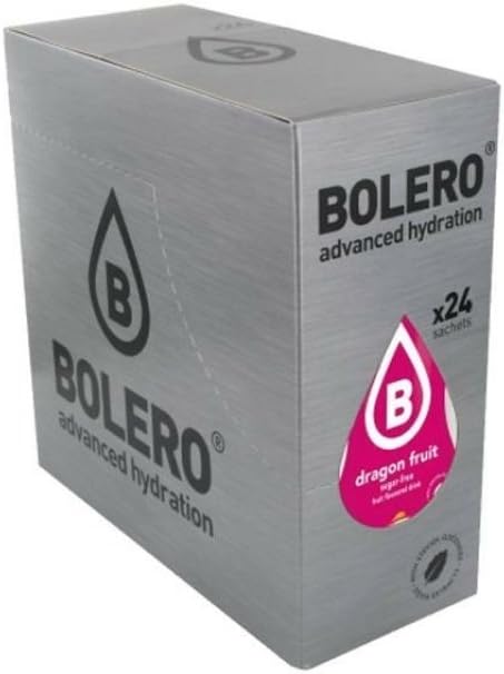Bolero Classic Sabor Fruta del Dragón, Pack de 24 sobres de 9g. Bebida en polvo baja en calorías, sin azúcar y con Stevia para una hidratación refrescante y deliciosa en tu día a día. Bolero - frontal