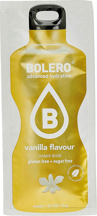 Bolero Classic Sabor Vainilla, pack de 24 sobres de 9g. Bebida en polvo sin azúcar para un refresco bajo en calorías con el delicado sabor a vainilla, con Vitamina C y Stevia. Bolero - detalle
