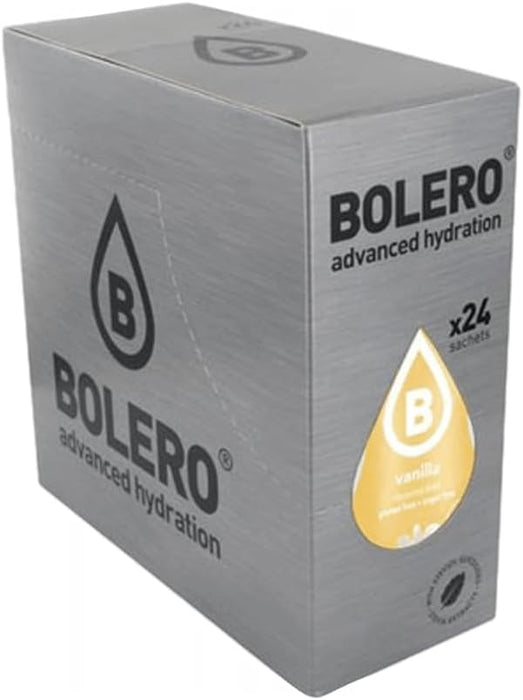 Bolero Classic Sabor Vainilla, pack de 24 sobres de 9g. Bebida en polvo sin azúcar para un refresco bajo en calorías con el delicado sabor a vainilla, con Vitamina C y Stevia. Bolero - frontal