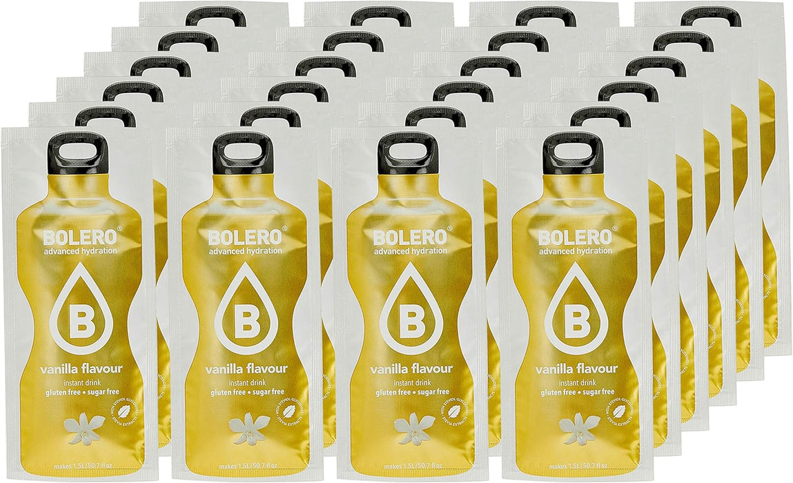 Bolero Classic Sabor Vainilla, pack de 24 sobres de 9g. Bebida en polvo sin azúcar para un refresco bajo en calorías con el delicado sabor a vainilla, con Vitamina C y Stevia. Bolero - uso