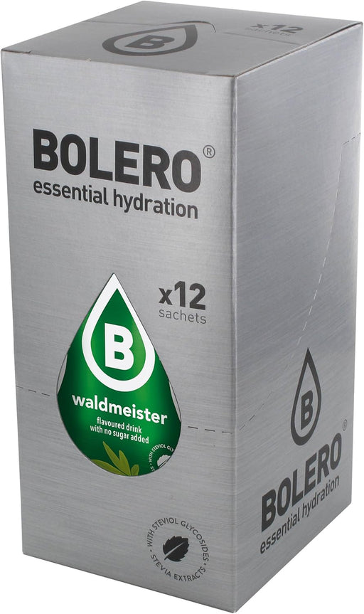 Bolero Drinks Sabor Aspérula, pack de 12 sobres de 9g. Refresco instantáneo para una hidratación avanzada sin azúcar, con Stevia y Vitamina C. Sabor herbal y natural. Bolero - pack