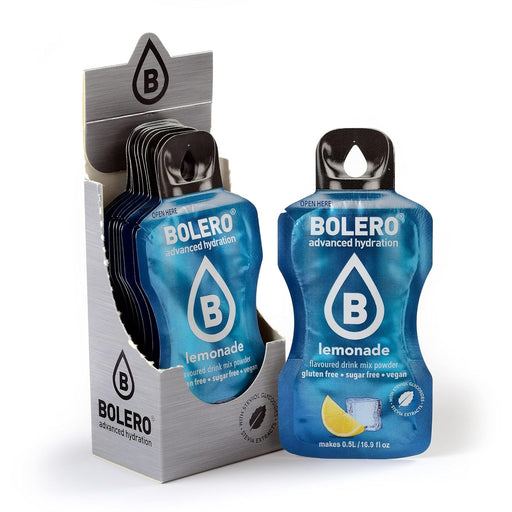 Bolero Drinks Sabor Limonada, pack de 12 sobres de 3g. Refresco en polvo sin azúcar, endulzado con Stevia y con Vitamina C, ideal para diabéticos y para hidratarte saludablemente. Bolero - pack