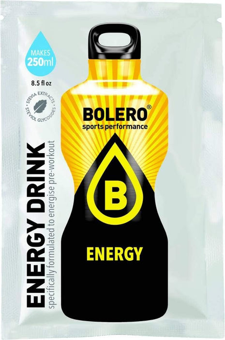 Bolero Energy Drink, Bebida Energética Sin Azúcar, Pack de 12x7g. Un preparado en polvo con Taurina, Cafeína y Vitaminas B para apoyar tu rendimiento físico y energía. Bolero - zoom