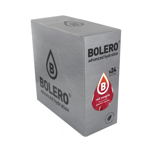 Bolero Sabor Sangría, pack de 24 sobres. Una bebida instantánea sin azúcar, con Stevia y Vitamina C, para disfrutar del sabor más festivo sin alcohol y sin calorías. Bolero - frontal