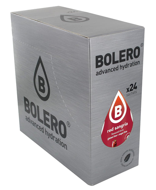 Bolero Sabor Sangría, pack de 24 sobres. Una bebida instantánea sin azúcar, con Stevia y Vitamina C, para disfrutar del sabor más festivo sin alcohol y sin calorías. Bolero - pack
