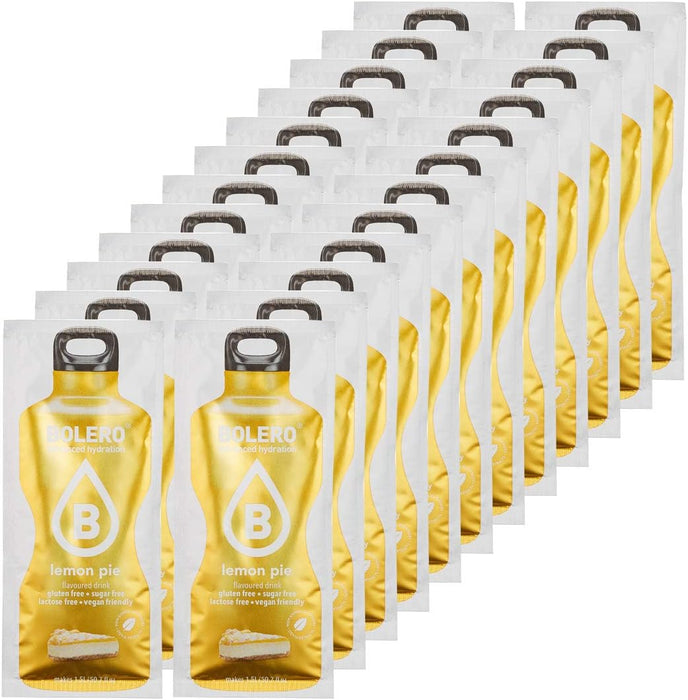 Bolero Sabor Tarta de Limón, pack de 24 sobres de 9g. Bebida en polvo sin azúcar para un refresco bajo en calorías con el delicioso sabor de tu postre favorito y Vitamina C. Bolero - presentacion
