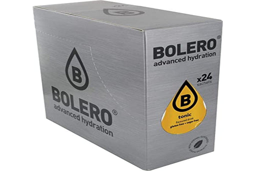 Bolero Sabor Tónica, pack de 24 sobres de 9g. Bebida instantánea sin azúcar para crear un refresco clásico y sofisticado, bajo en calorías, con Stevia y Vitamina C para tus cócteles. Bolero - frontal