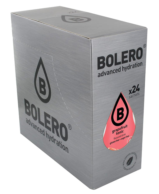 Bolero Sabor Tónica Pomelo, pack de 24 sobres. Una bebida instantánea sin azúcar, con Stevia y Vitamina C, para crear un refresco sofisticado, saludable y bajo en calorías. Bolero - pack