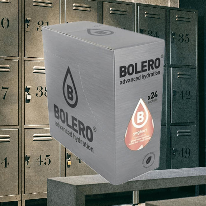 Bolero Sabor Yogur, pack de 24 sobres de 9g. Bebida en polvo sin azúcar para crear un refresco cremoso y bajo en calorías, con Vitamina C y el dulzor natural de la Stevia. Bolero - presentacion