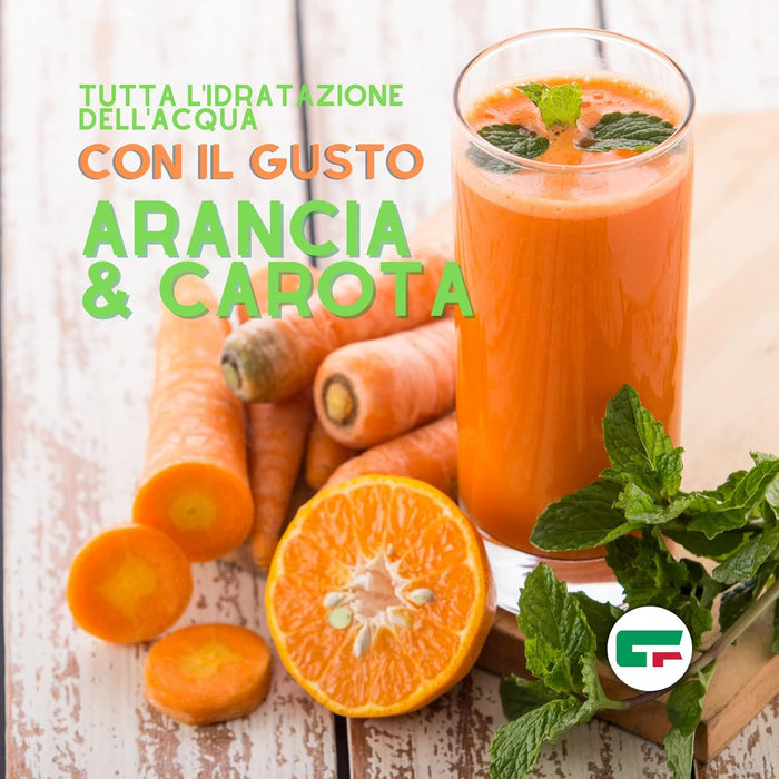 Bolero Sabor Zanahoria y Naranja, pack de 24 sobres de 9g. Bebida en polvo sin azúcar, baja en calorías y con Vitamina C para una hidratación refrescante y funcional. Bolero - presentacion