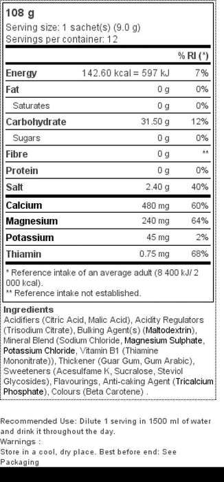 Bolero Sport Sabor Naranja, Caja de 12x9g. Bebida isotónica en polvo sin azúcar con Stevia y minerales para una hidratación avanzada y un rendimiento deportivo óptimo. Bolero - extra