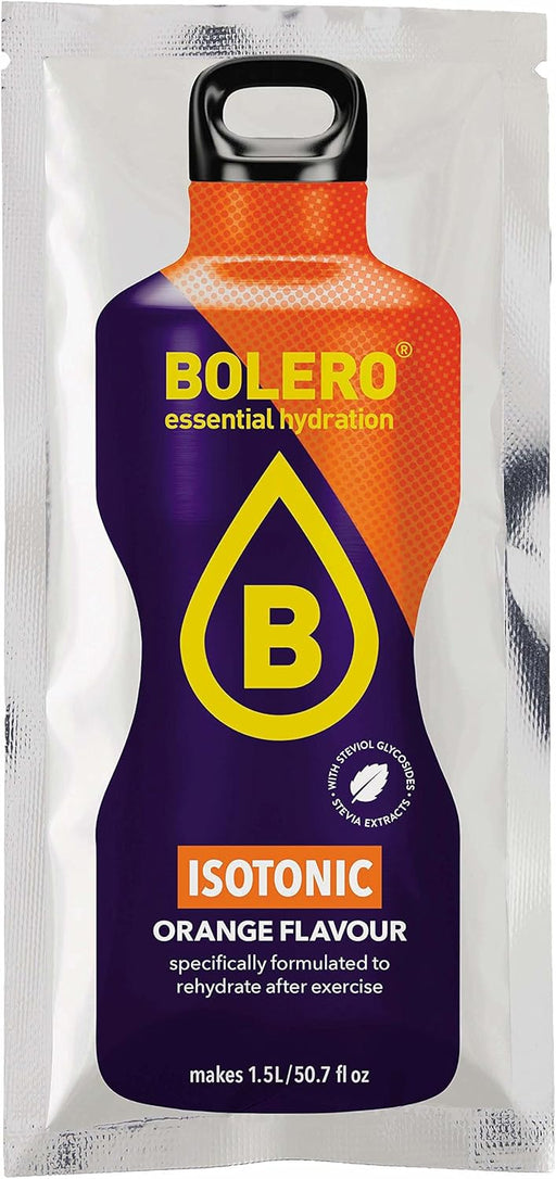 Bolero Sport Sabor Naranja, Caja de 24x9g. Bebida isotónica en polvo sin azúcar con Stevia y minerales para una hidratación avanzada y un rendimiento deportivo óptimo. Bolero - pack