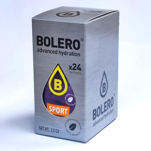 Bolero Sticks Bebida Instantánea Sabor Sport, Caja de 24x3g. Refresco en polvo sin azúcar, con Stevia, Vitaminas y Minerales. Ideal para deportistas y una hidratación avanzada. Bolero - frontal